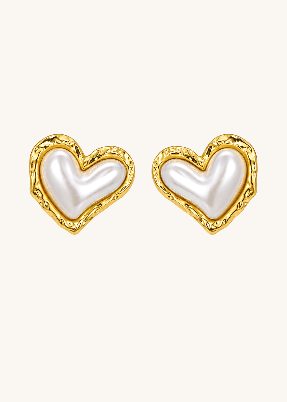 Pearl heart earstud