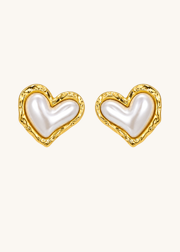 Pearl heart earstud